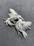 925-202100002-Twin-Bird-Singing-Brooch-Unplated-Silver