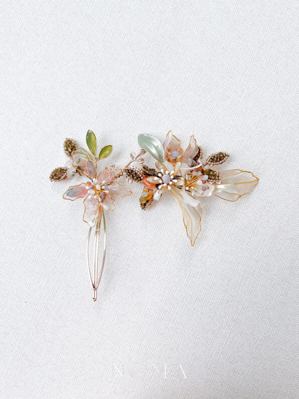 ACC-202100066-Flower-Blossom-Beaded-Leaves-Small-Hairclip-Gold-6