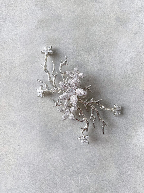 ACC-202200003-Paved-Flower-Branch-Small-HairvineBrooch-White-Gold-3