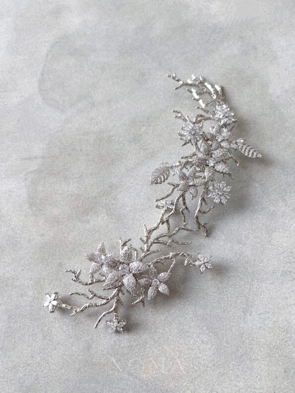 ACC-202200013-Paved-Flower-Branch-HairvineBrooch-Set-White-Gold-2-pcs-4