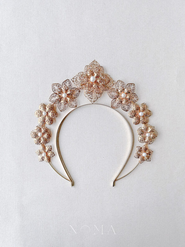 ANG-202200012 – Floral Ornamental Headband – Gold – – – C1