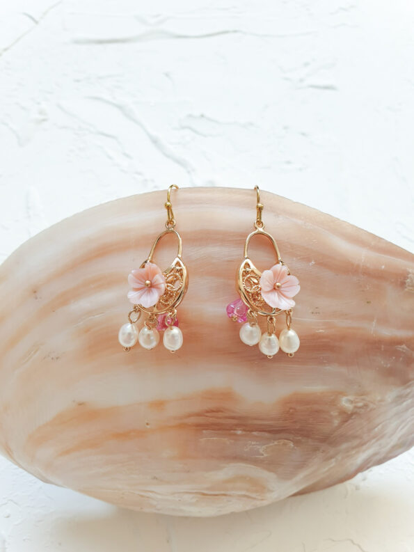 CHN-201900021-Pink-Flower-Earrings-Gold
