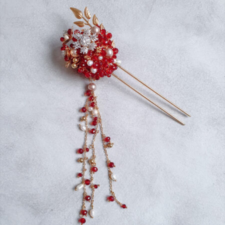 Empress Hairpin - Gold, Red