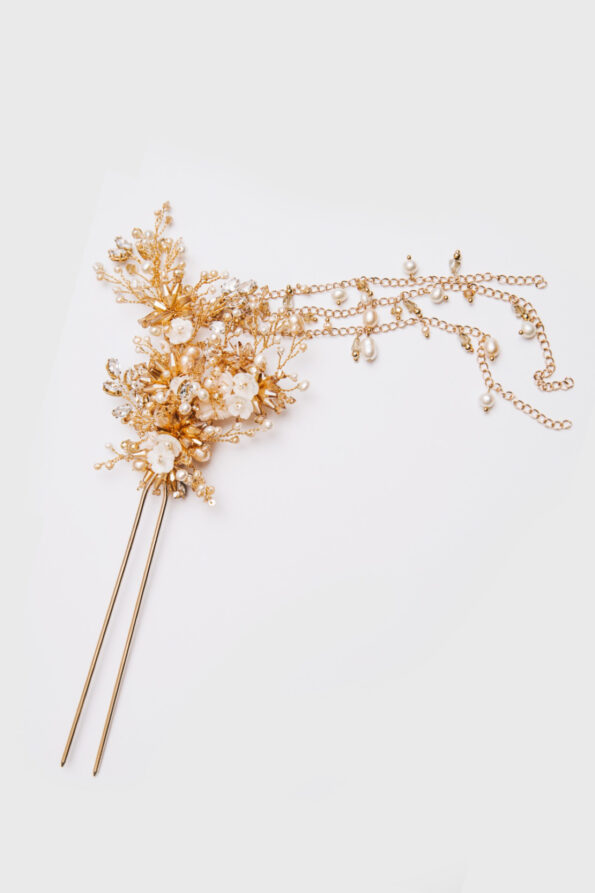 CHN-202000099-Shell-Flower-Beadings-Hairpin-Gold