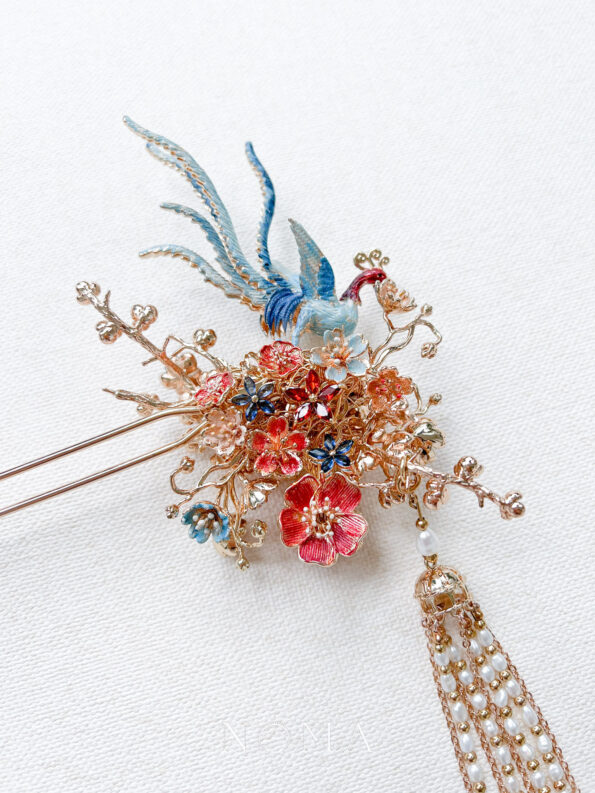 CHN-202100103-Colorful-4D-Phoenix-Beautiful-Blossom-Hairpin-Gold-5