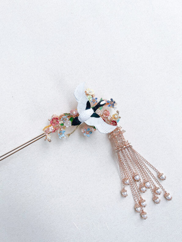 CHN-202200072-Colorful-Empress-Crane-Blossom-Hairpin-Gold-2