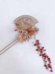 CHN-202200078-Flying-Crane-Bouquet-Hairpin-Gold-Ruby-Left