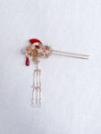 CHN-202200119-Crane-Fan-Shaped-Jade-Hairpin-Gold-Red