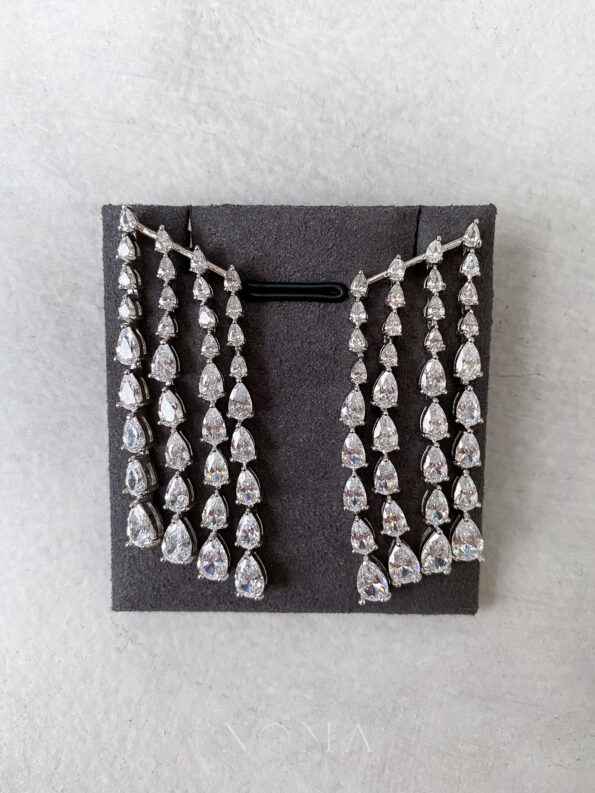 DJW-201900236-Quadruple-Fringe-Pear-Earrings-Rhodium-White-Gold