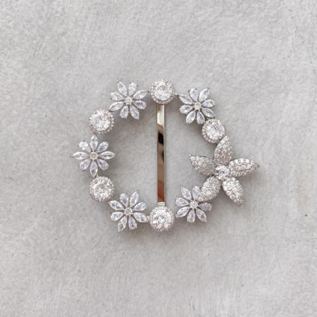 Gardenia Buckle - Rhodium White Gold