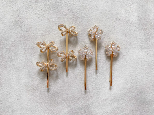 DJW-202000119-Ribbon-Flower-Pin-Set-18k-Yellow-Gold-5-pcs