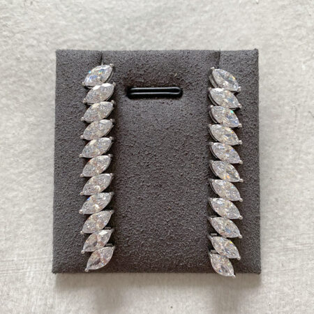 Marquise Around Earrings - Rhodium White Gold