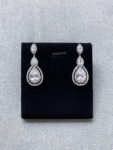 Marquise Pear Chandelier Earrings - Rhodium White Gold