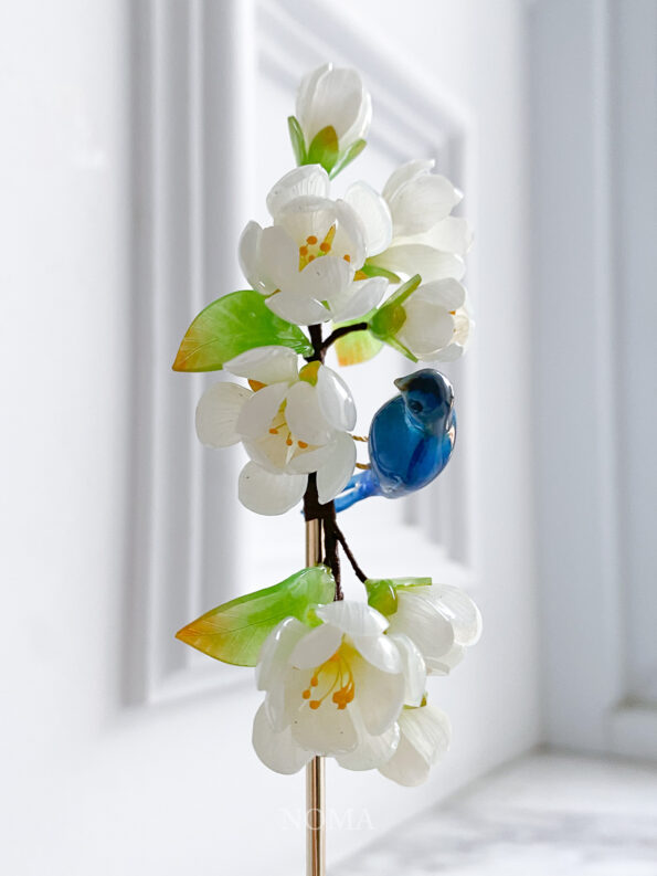 FLR-202000062-HS-Blossoming-Bird-Hairpin-Gold-Blue-1