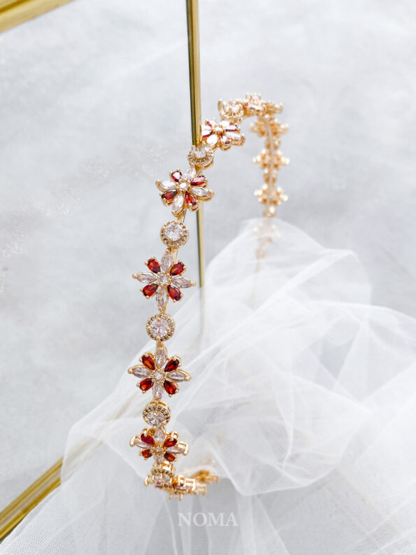 HBC-202000003-Floral-Blossom-Headband-18k-Yellow-Gold-Ruby