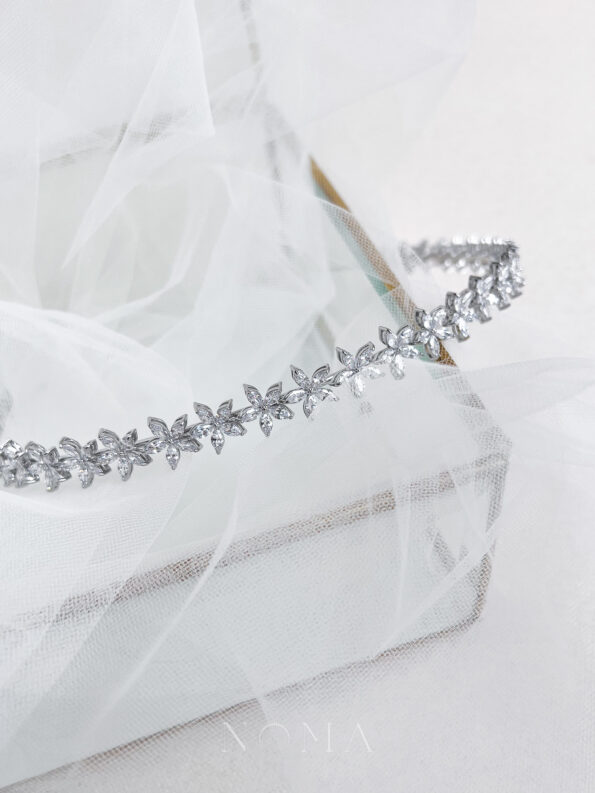 HBC-202200003-Five-Petals-Marquise-Medium-Headband-Rhodium-White-Gold