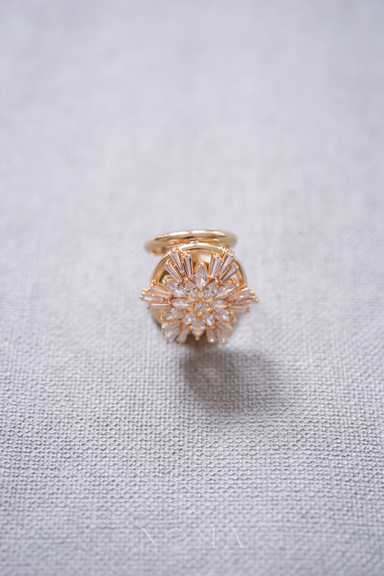 Snowflakes Small Scarf Ring 18k Yellow Gold NOMA