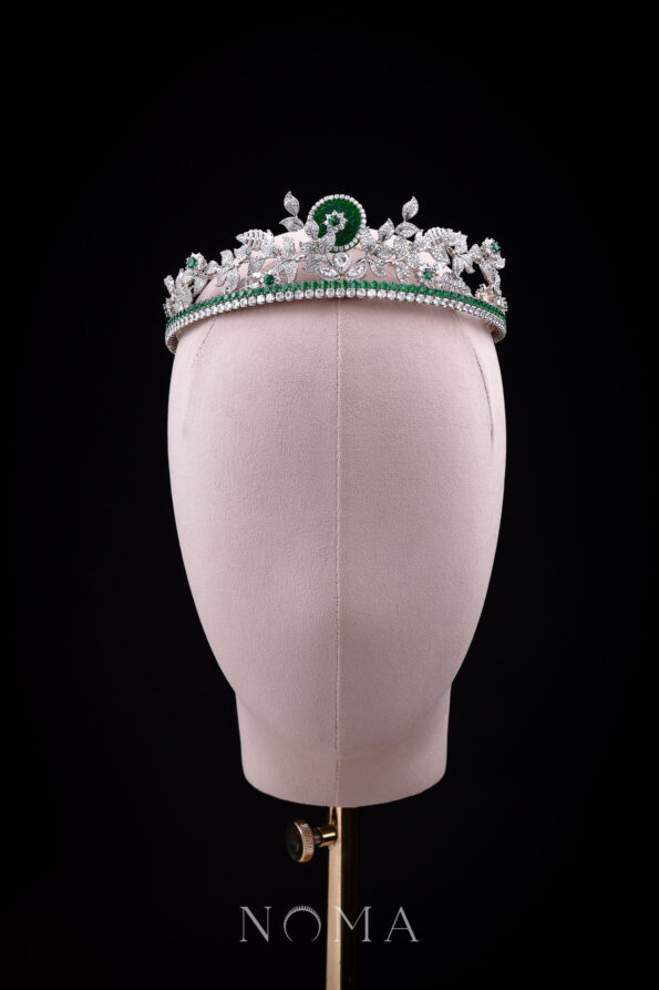 HMC-202200006-Jade-Emerald-Diamond-Garden-Crown-Rhodium-White-Gold-Emerald