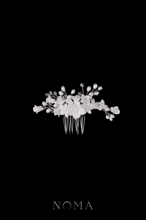 ACC-202200092-Clay-Flower-Lily-Pearl-Medium-Haircomb-White-Silver