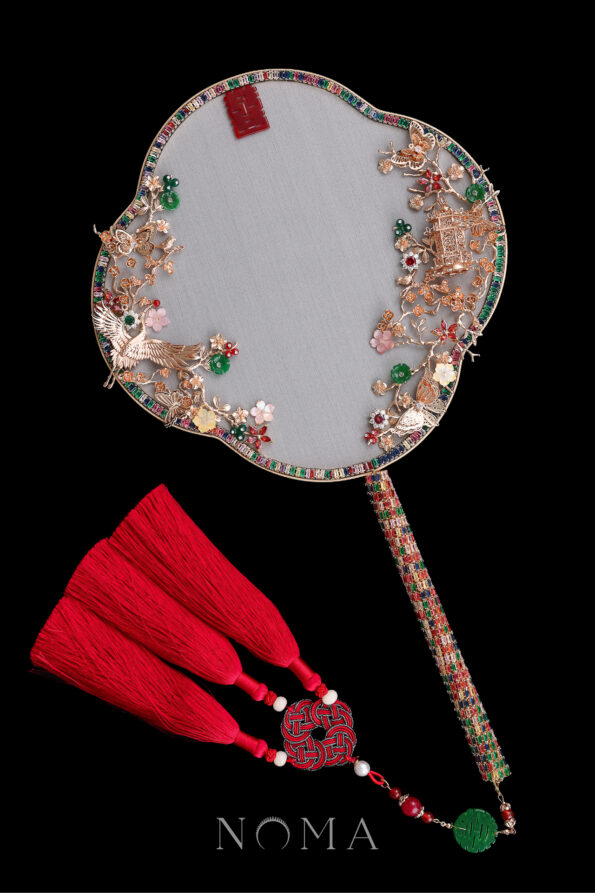 CHN-202300052-Jade-Happiness-Floral-Scenery-Fan-Gold