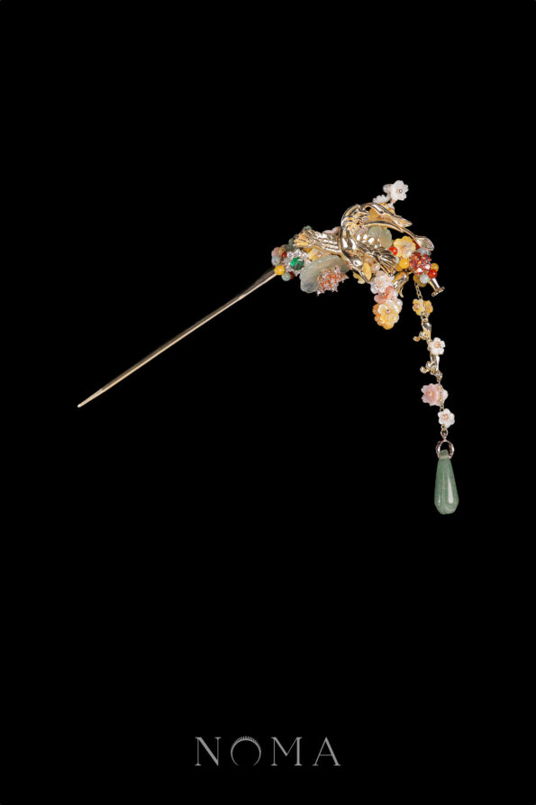 CHN-202300092-Mini-Bird-Floral-Explosion-Hairpin-18k-Yellow-Gold