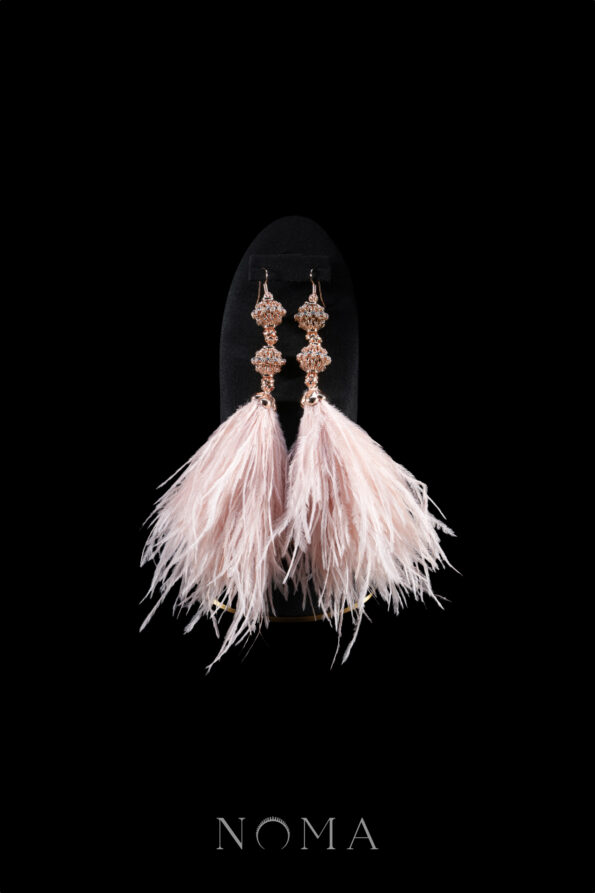 ACC-202200079-Double-Disco-Feathery-Earrings-Gold-Pink