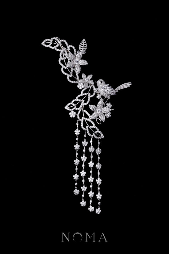 ACC-202300016-Bird-Chirping-in-the-Garden-Side-HairvineBrooch-White-Gold