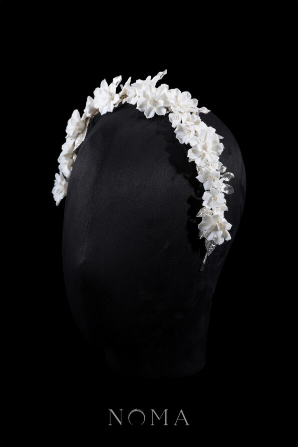 ACC-202300054-Clay-Flower-Lotus-Mix-Leaves-Headband-White-Silver-2