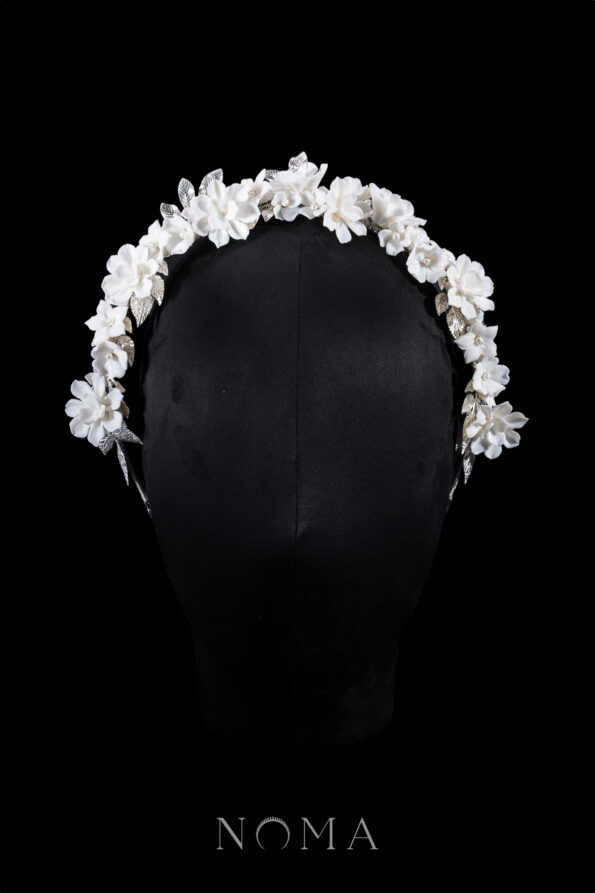 ACC-202300054-Clay-Flower-Lotus-Mix-Leaves-Headband-White-Silver