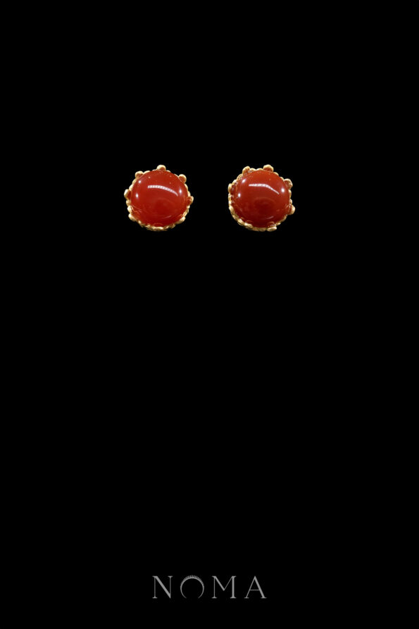 ANG-202300001-Giok-Merah-Earrings-Doff-Gold-Red-Jade