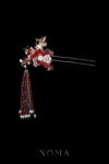 CHN-202200160-Flying-Crane-Beautiful-Blossom-Hairpin-Gold-Red