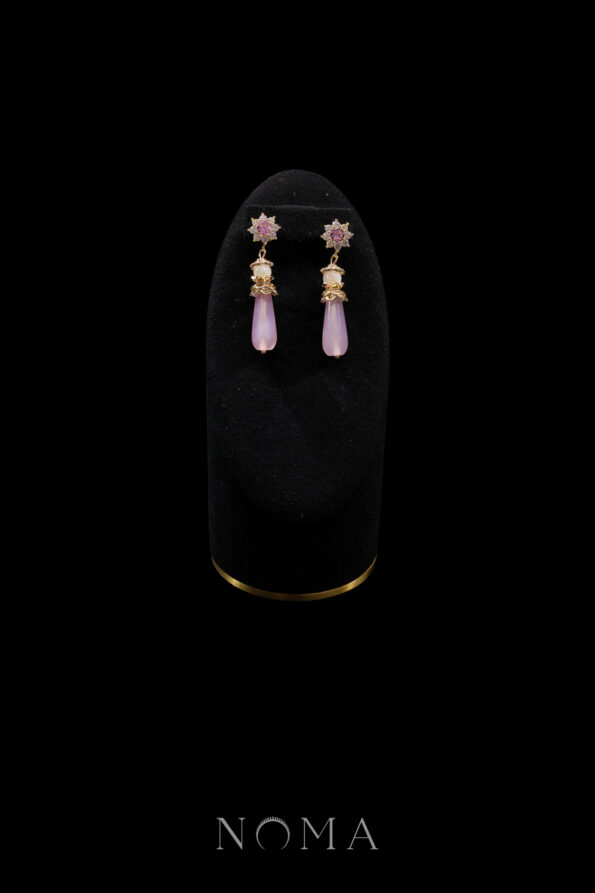 CHN-202300123-Round-Paved-Ornamental-Pear-Jade-Earrings-Gold-Pink-Jade