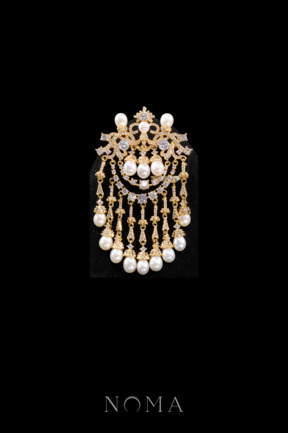 DJW-202300091-Baroque-Dangling-Pearl-Brooch-18k-Yellow-Gold-White-Pearl