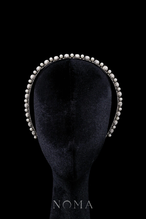 HBC-202200012-Marble-Pearl-Headband-Rhodium-White-Gold-White-Pearl