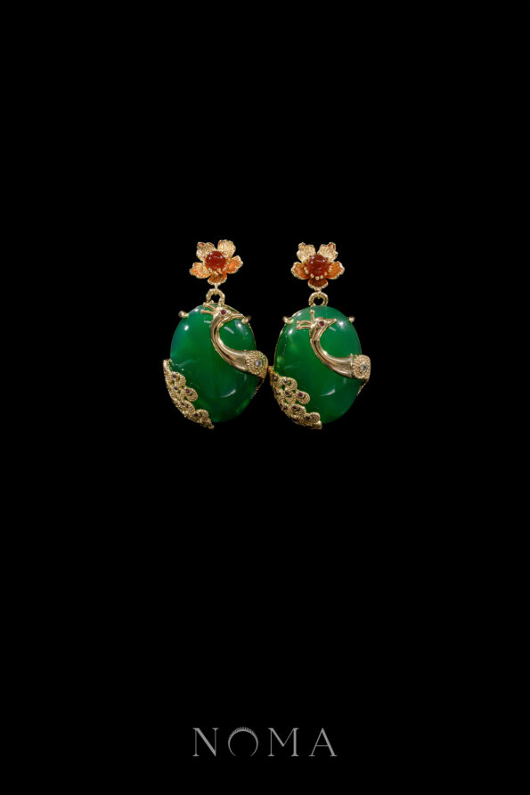 JJW-202300061-Little-Flower-Peacock-Oval-Jade-Earrings-18k-Yellow-Gold-Jade-1