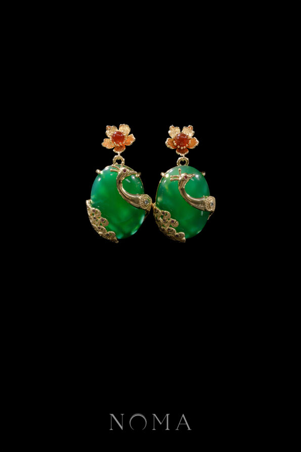 JJW-202300061-Little-Flower-Peacock-Oval-Jade-Earrings-18k-Yellow-Gold-Jade