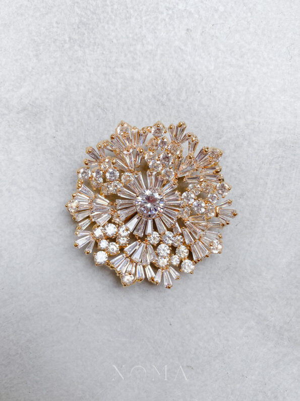 DJW-202000014-Faceted-Round-Brooch-18k-Yellow-Gold-White-Diamond