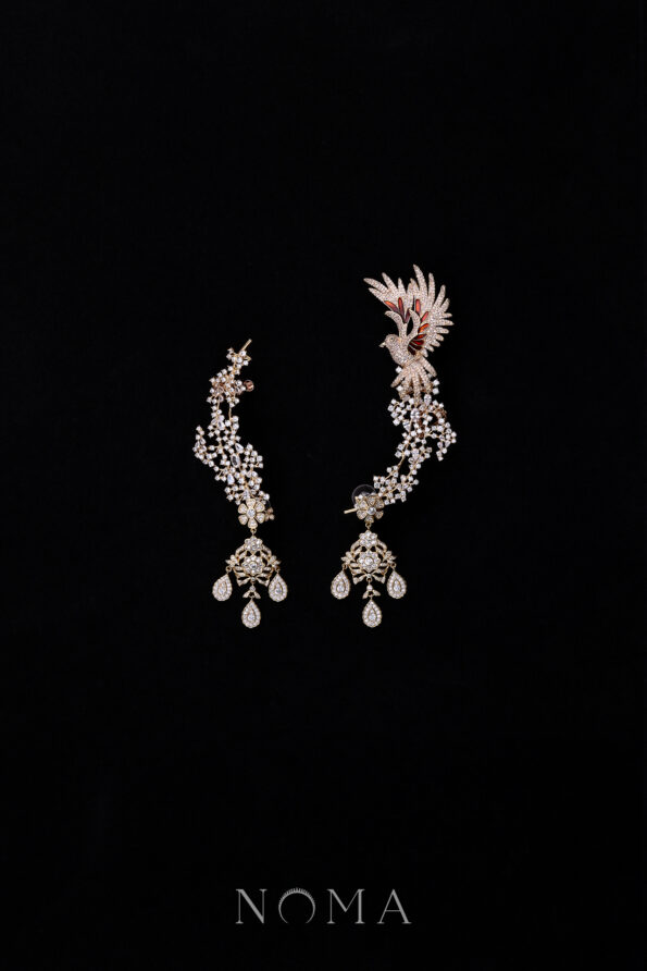 ACC-202300025-Bird-Vinery-Palace-Earpiece-and-Earrings-Set-Gold-4-pcs