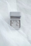 Hourglass Earrings - Rhodium White Gold