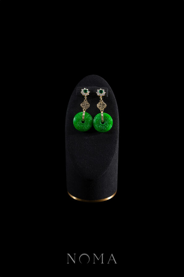 JJW-202300033-Round-Paved-Happiness-Carved-Donut-Jade-Earrings-18k-Yellow-Gold-Jade