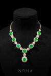 JJW-202300062-Superior-Oval-Jade-Halo-Mix-Flower-Necklace-18k-Yellow-Gold-Jade