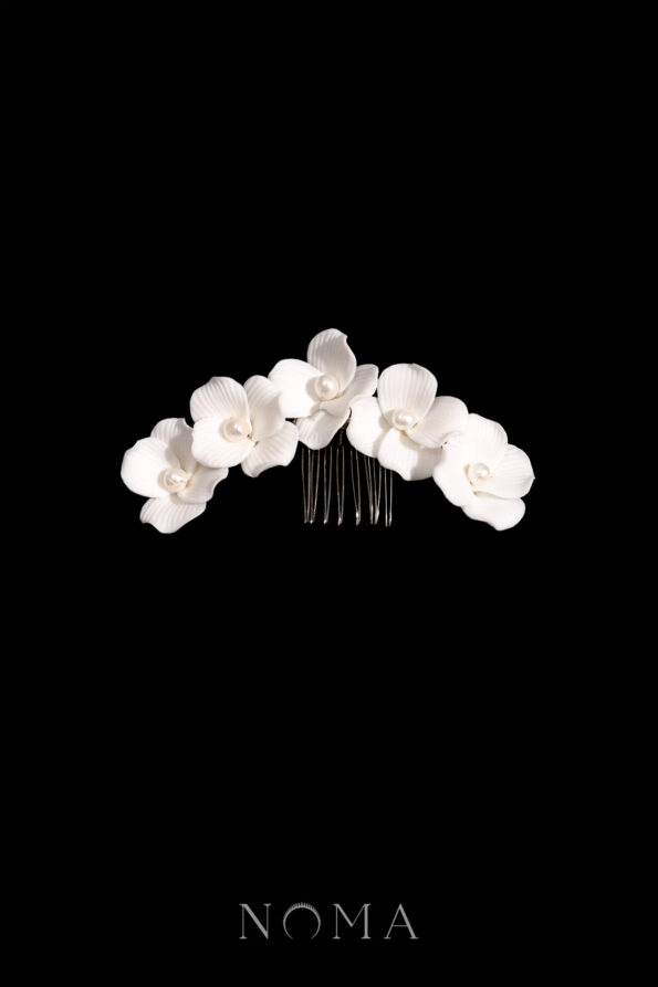 ACC-202300107-⁠⁠⁠Clay-Flower-Jumbo-Quadruple-Round-Haircomb-White-Silver