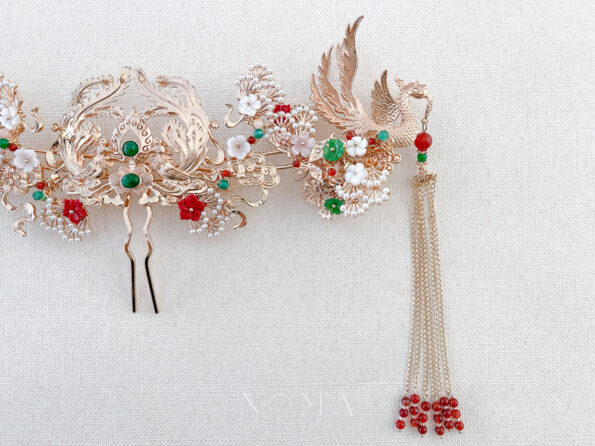 CHN-202300012-Antique-Twin-Phoenix-Pearl-Tree-Set-Gold-Green-3-pcs-3