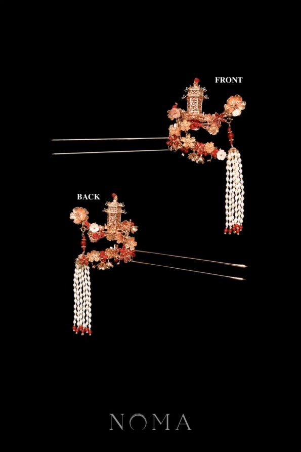 CHN-202400053-3D-Pagoda-Blossom-Branch-Hairpin-Gold-Ruby-Left-1