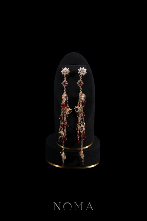 ACC-202200073-Dangling-Snowflakes-Earrings-Gold-Ruby