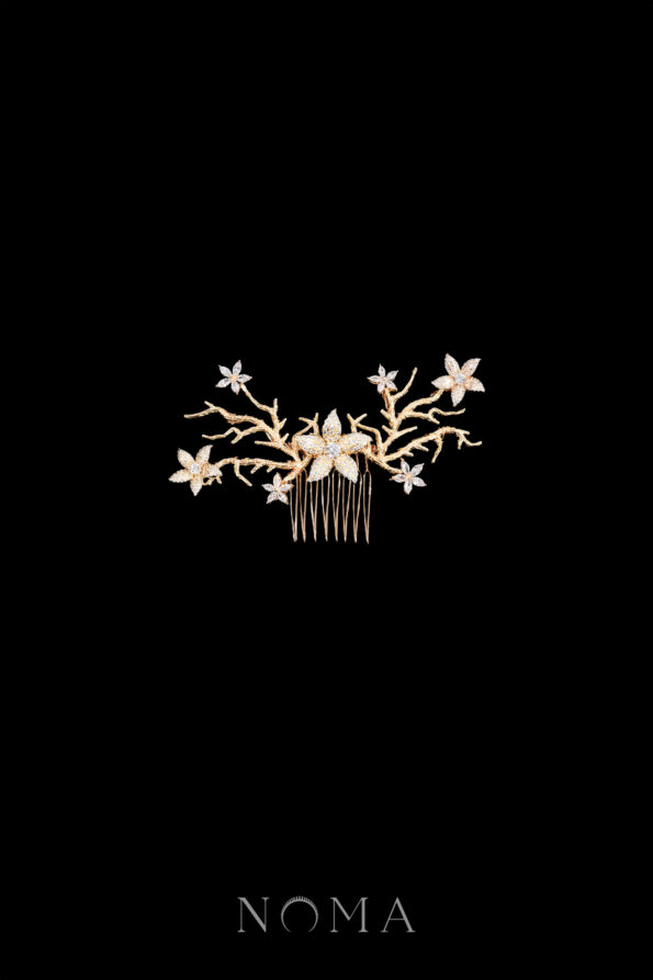 ACC-202400005-Paved-Flower-Simple-Branch-Side-Hairvine-Gold-Left