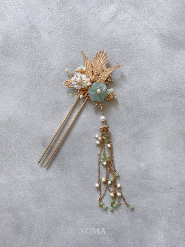 CHN-201900158-Phoenix-Jade-Flowers-Hairpin-Gold-Left