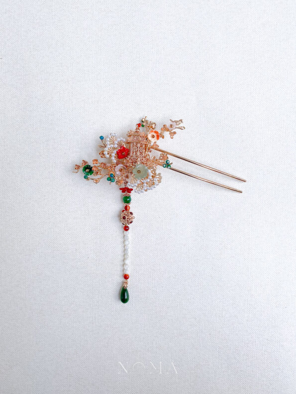 CHN-202200086-Jade-Pagoda-Flower-Branch-Hairpin-Gold-Jade-Right