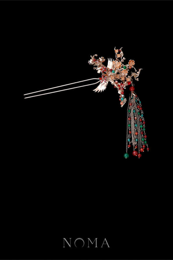 CHN-202300025-Crane-Wing-Petite-Blossom-Hairpin-Gold-Ruby-Right-1