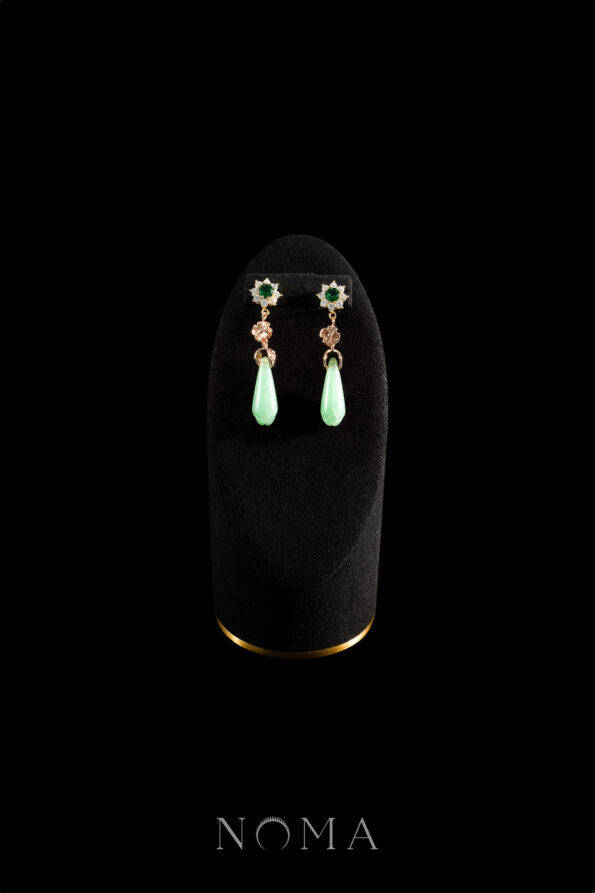 CHN-202300099-Simple-Round-Paved-Teardrop-Bud-Jade-Earrings-Gold-Light-Jade